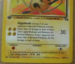 Raichu 29/62 1st Edition Rare Non-Holo Fossil Set Pokemon Card LP/MP - Image 3