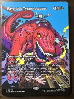 Ravenous Tyrannosaurus Marvel Magic the Gathering Full Art NM Foil MTG - Image 1