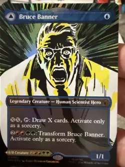 MTG Marvel Super Heroes MSH Bruce Banner 0390 FOIL Borderless Comic Mythic - Image 1