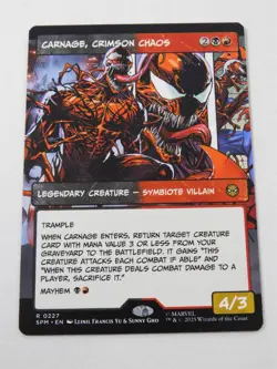 Carnage Crimson Chaos Non-Foil Borderless 0227 Spider-Man Magic Gathering Rare - Image 1