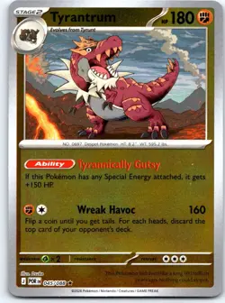 Tyrantrum 045/088 Holo Rare Perfect Order Pokemon Reverse Holo NM - Image 1