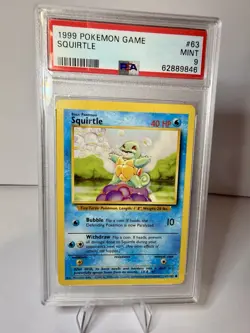 1999 Pokemon Base Set Squirtle #63 PSA 9 MINT WotC Vintage - Image 1