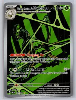 Team Rocket's Spidops 187/182 Illustration Rare Destined Rivals Pokemon Holo NM - Image 1