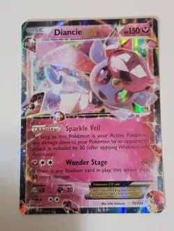 Pokemon TCG Fates Collide Diancie EX 72/124 Holo Rare - Image 1