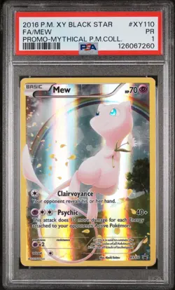 PSA 1 Mew XY110 Black Star Promo 2016 Mythical Collection Pokemon Card TCG - Image 1