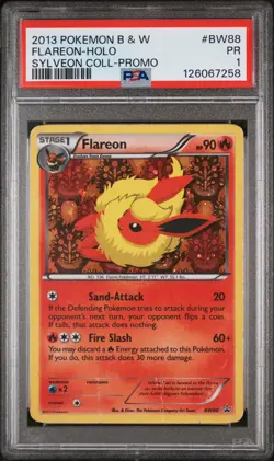 PSA 1 Flareon BW88 Black Star Promo Sylveon Coll 2013 Holo Pokemon Card TCG - Image 1