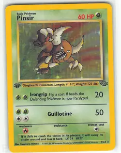 Pinsir 9/64 Holo Rare Jungle Pokemon 1st Edition Holo MP Himeno - Image 1