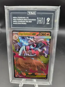 2026 POKEMON MEP BLACK STAR PROMO #029 MEGA CHARIZARD X EX TAG (PSA) 9 - Image 1