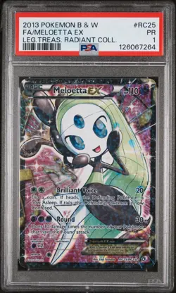 PSA 1 Meloetta EX RC25/RC25 Legendary Treasures Radiant 2013 Pokemon Card TCG - Image 1
