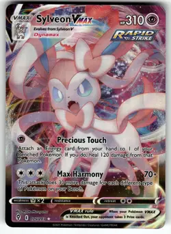Sylveon VMAX 075/203 Holo VMAX Rare Evolving Skies Pokemon Near Mint - Image 1