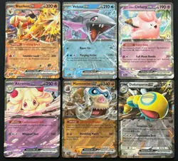 Pokemon TCG JTG - Double Rare Ex Lot (6) Blaziken Mamoswine Lillie's Clefairy + - Image 1