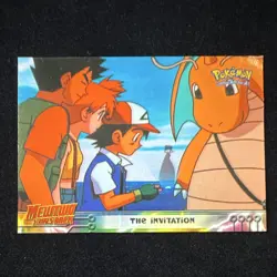 1st Printing Blue Logo - The Invitation - Pokemon 1999 Topps Movie - #13 - LP - Image 1