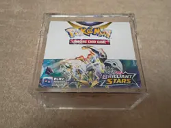Mint Factory Sealed Pokemon Brilliant Stars Booster Box With Acrylic Case - Image 1