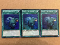 3x YuGiOh Moray of Greed Super Rare AP01-EN010 LP & MP - Image 1