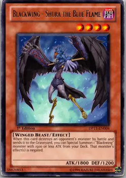Blackwing - Shura the Blue Flame DP11-EN004 Crow Yu-Gi-Oh 1st Edition MP - Image 1