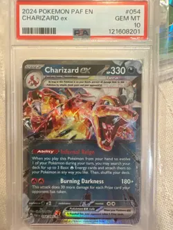 CHARIZARD Ex GRADED PSA 10 GEM MINT [OBF 2024] English Card 054/091 - Image 1