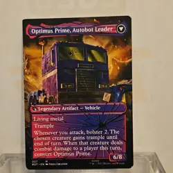 Optimus Prime, Hero Borderless Shattered Glass Mythic MTG #27 - Image 2