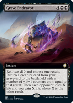 x1 Grave Endeavor - Extended Art - Commander: Forgotten Realms - NM - MTG - Image 1
