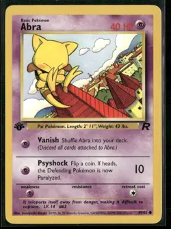 Abra 49/82 Common Team Rocket Pokemon 1st Edition Near Mint - Image 1