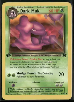 Dark Muk 41/82 Uncommon Team Rocket Pokemon 1st Edition Near Mint - Image 1