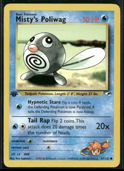 Misty's Poliwag 87/132 Common Gym Heroes Pokemon 1st Edition Near Mint - Image 1