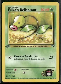 Erika's Bellsprout 76/132 Common Gym Heroes Pokemon 1st Edition Near Mint - Image 1