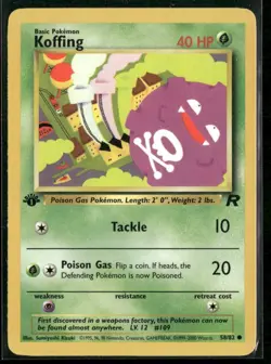 Koffing 58/82 Common Team Rocket Pokemon 1st Edition Near Mint - Image 1
