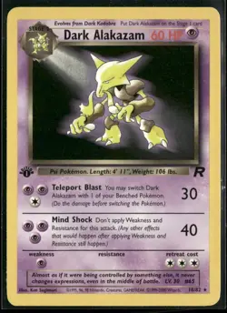 Dark Alakazam 18/82 Rare Team Rocket Pokemon 1st Edition Near Mint - Image 1