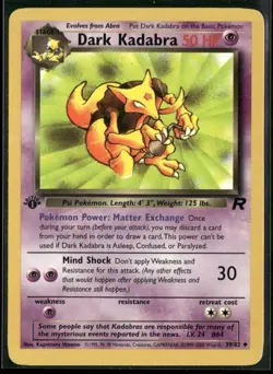 Dark Kadabra 39/82 Uncommon Team Rocket Pokemon 1st Edition Near Mint - Image 1