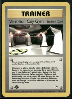 Vermilion City Gym 120/132 Uncommon Gym Heroes Pokemon 1st Edition Near Mint - Image 1