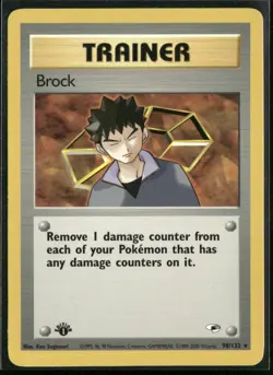 Brock 98/132 Rare Gym Heroes Pokemon 1st Edition Near Mint - Image 1