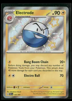 Pokemon TCG Electrode Shiny Rare 134/091 SV: Paldean Fates Mint Condition - Image 1