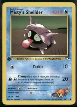 Misty's Shellder 89/132 Common Gym Heroes Pokemon 1st Edition Near Mint - Image 1