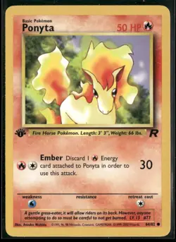 Ponyta 64/82 Common Team Rocket Pokemon 1st Edition Near Mint - Image 1