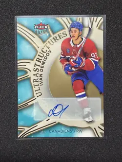 2025-26 UD Fleer Ultra Ultrastructures Ivan Demidov SR 11 of 25 Gold Rookie Auto - Image 1