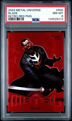 2024 Metal Universe Avengers Blade Retro Precious Metal Gems Red /100 PSA 8 - Image 1