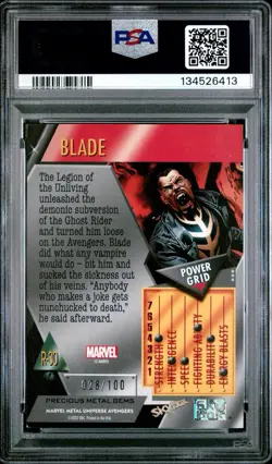 2024 Metal Universe Avengers Blade Retro Precious Metal Gems Red /100 PSA 8 - Image 2