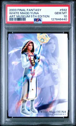 2003 Final Fantasy Art Museum 5th Edition #592 White Mage/Yuna PSA 10 FFX - Image 1