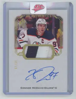 2021-22 Upper Deck SP Authentic UD Authentics Patch Connor McDavid Auto 07/25 - Image 1