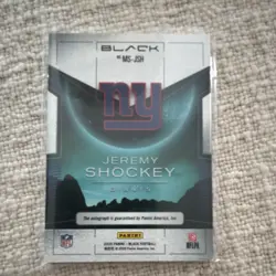 Panini 2024 Black Midnight Signatures Jeremy Shockey #MS-JSY Emerald Auto /25 - Image 2