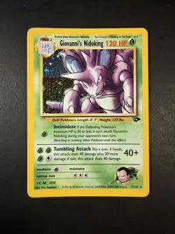 Pokemon TCG Giovanni's Nidoking Gym Challenge Holo Card 7/132 Unlimited Rare - Image 1