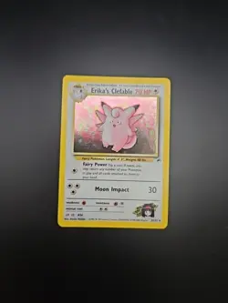 Holo Rare Erika's Clefable (3/132) card from the Gym Heroes expansion set - Image 1