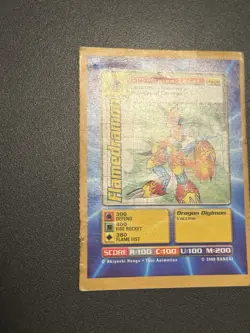 Flamedramon Digimon Card Digital Monsters Bandai 2000 Fx-08 Promo Card RARE - Image 4