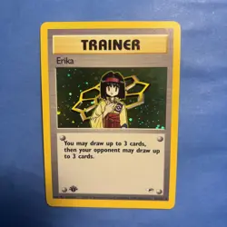 Pokemon WOTC Erika 16/132 1st Edition Holo Trainer Card Gym Heroes NM/LP - Image 1