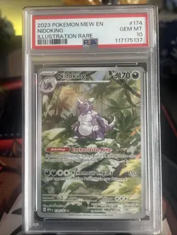 2023 Pokemon Nidoking Illustration Holo Card #174/165 PSA 10 Gem Mint - Image 3