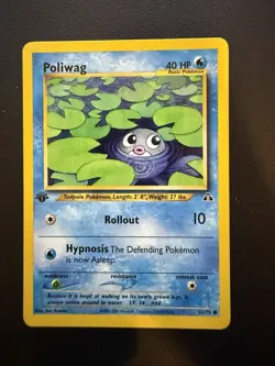 Poliwag 62/75 Common 1st Edition Pokemon Card (Neo Discovery) - LP+++ #62 - Image 1