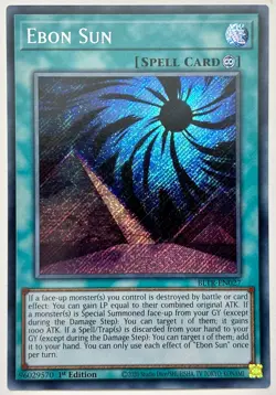 BLTR-EN027 Ebon Sun - Secret Rare 1st Edition Near Mint YuGiOh Card - Image 1