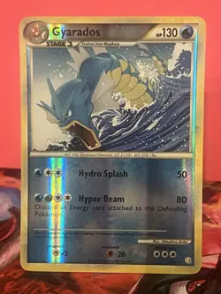 Pokemon Gyarados TCG HeartGold SoulSilver Reverse Holo Card 4/123 Damaged - Image 2