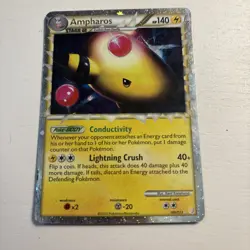 Ampharos Prime HeartGold SoulSilver Holo Rare Pokemon Card 105/123 - Image 1