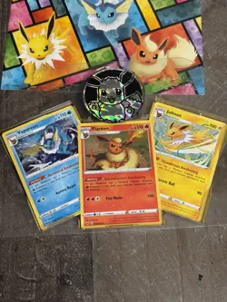 Lot Of (6) Pokemon Cards Jolteon Vaporeon Flareon Cosmos Holo Eevee SWSH Promos - Image 2